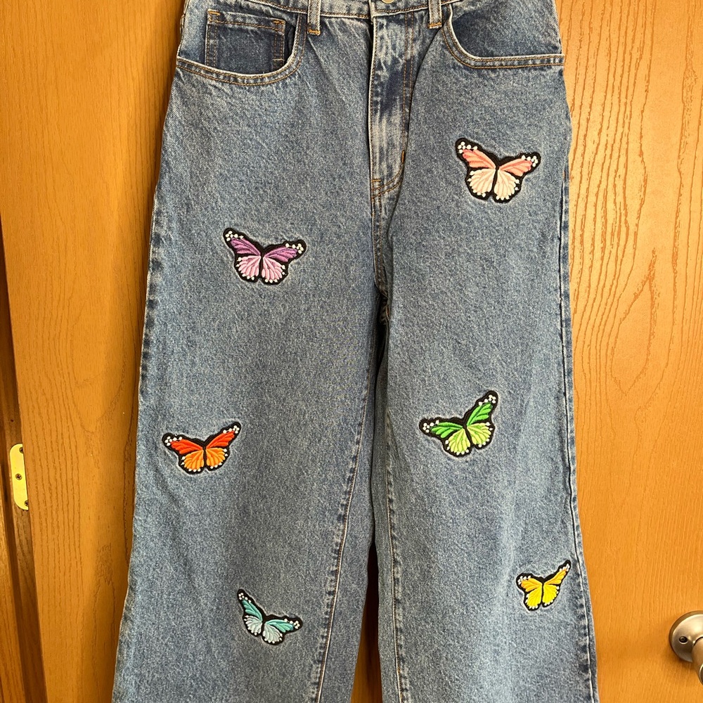 Butterfly Embroidered Women's Jeans